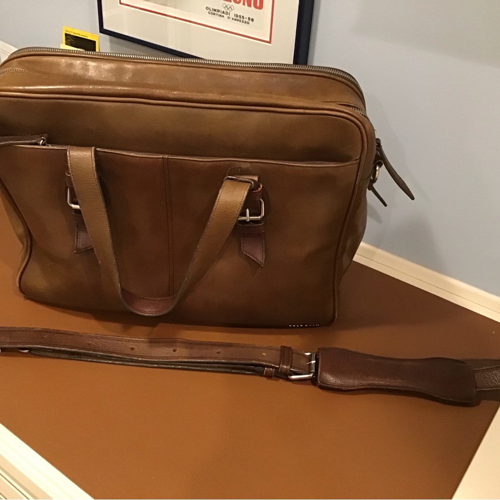 Cole Haan Brown Leather Briefcase - Picture 12 of 14